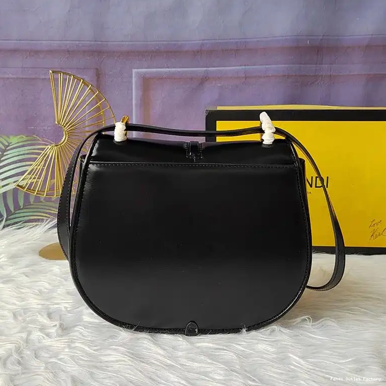 Cheap HOT Bag Medium Leather C'mon Fendi Black In Calf 0511